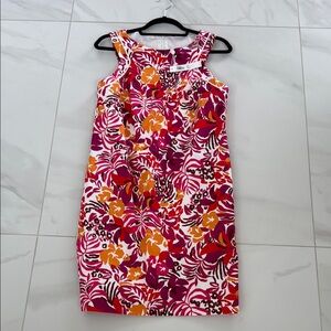 Floral Sleeveless Dress - Pink and Orange